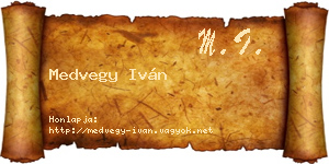 Medvegy Iván névjegykártya